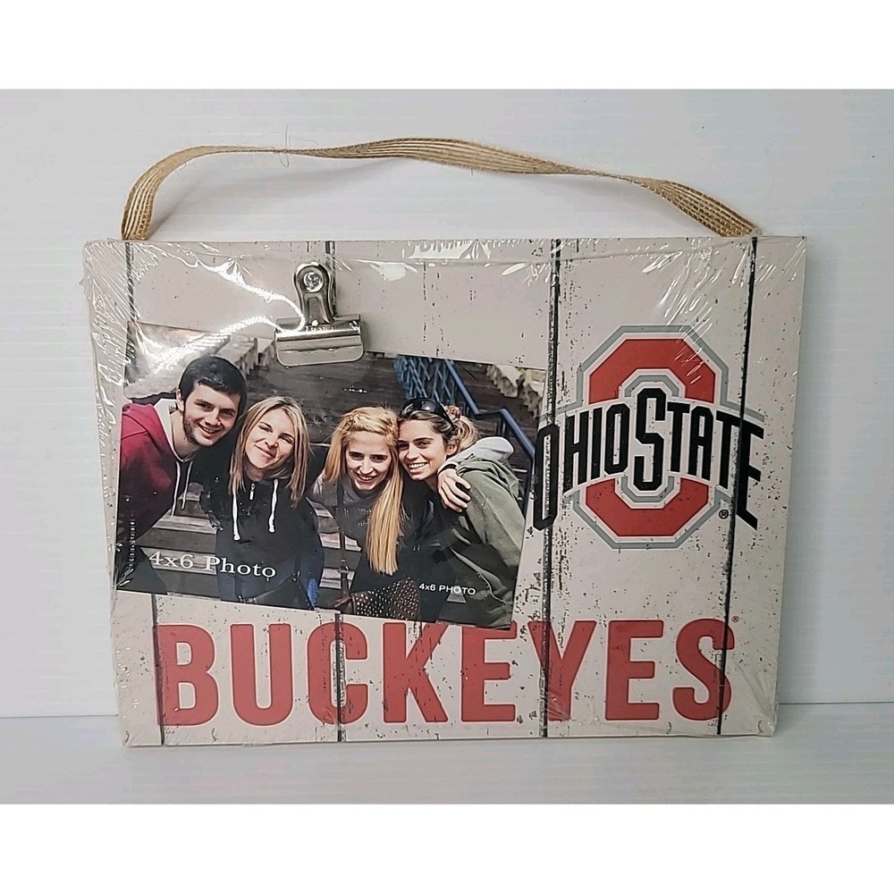 Ohio State Buckeye 10x8" Wood Officially Licensed‎ Clip Photo Frame Sign SEALED